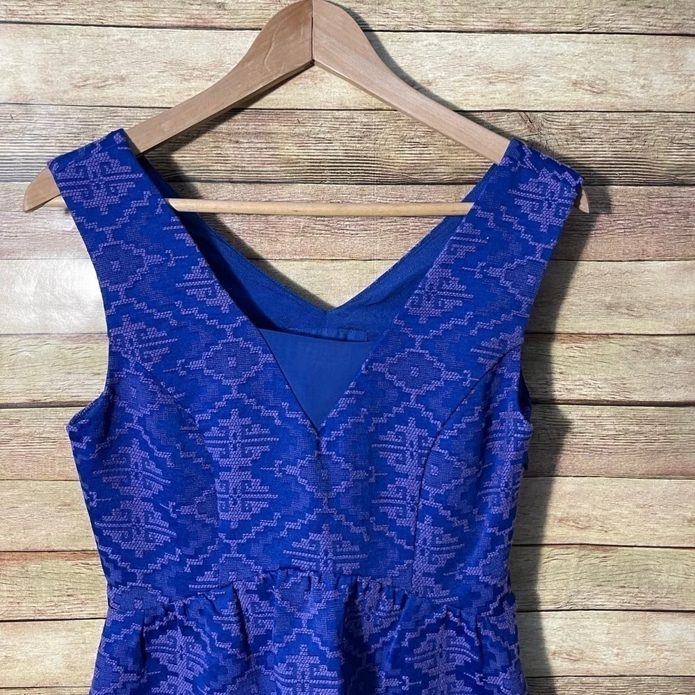 Maeve Anthropologie Averie Dress Womens  Jacquard Embroidered  Sleeveless Size 0 - Picture 4 of 10